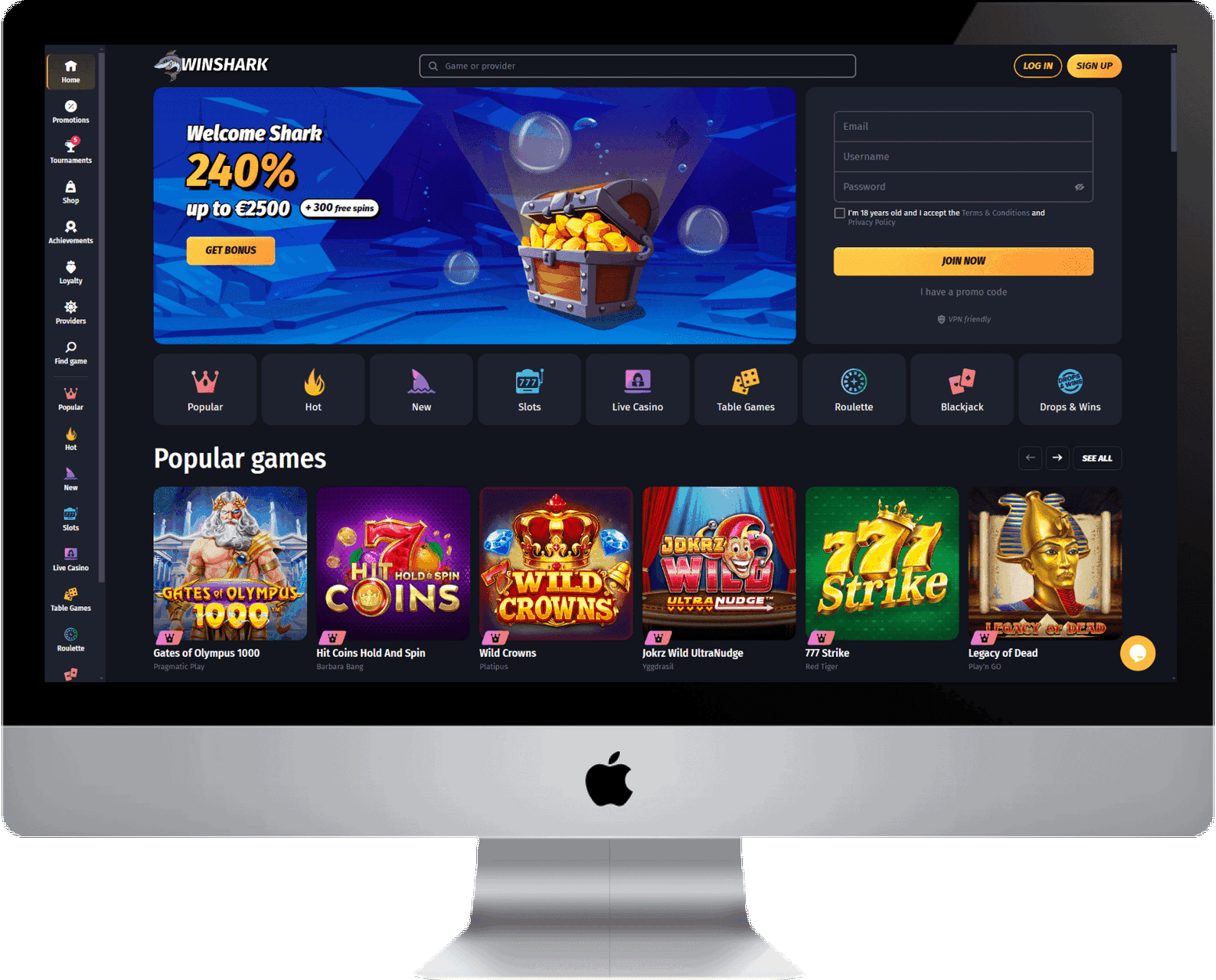 WinShark Online Casino-Bewertung